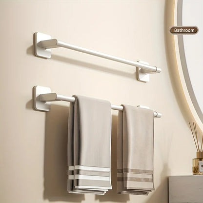 1 Piece Of Bathroom Facilities White Non-Perforated Wall-Mounted Bathroom Towel Bar Size 40-60cm Storage Rack Towel Rack Beauty World Shop