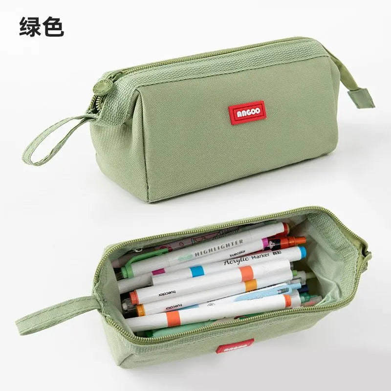 Large Capacity Pencil Case With Pen Holder Label Minimalist Student Stationery Storage Creative Stationery Storage Bag Beauty World Shop