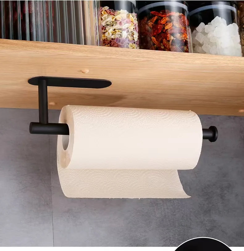 Kitchen Paper Towel Holder Adhesive Tissue Hanger Toilet Roll Paper Dispenser Cabinet Storage Napkin Rack Bathroom Accessories Beauty World Shop
