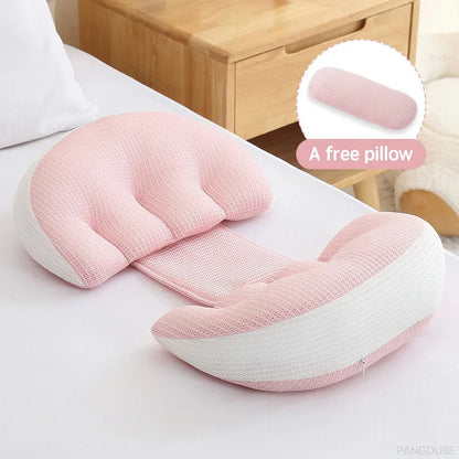 PANGDUBE Pregnancy Pillow with 1pc Free An Auxiliary Pillow Cotton Waist Support Pillow for Pregnant Women Sleeping Body Pillow Beauty World Shop