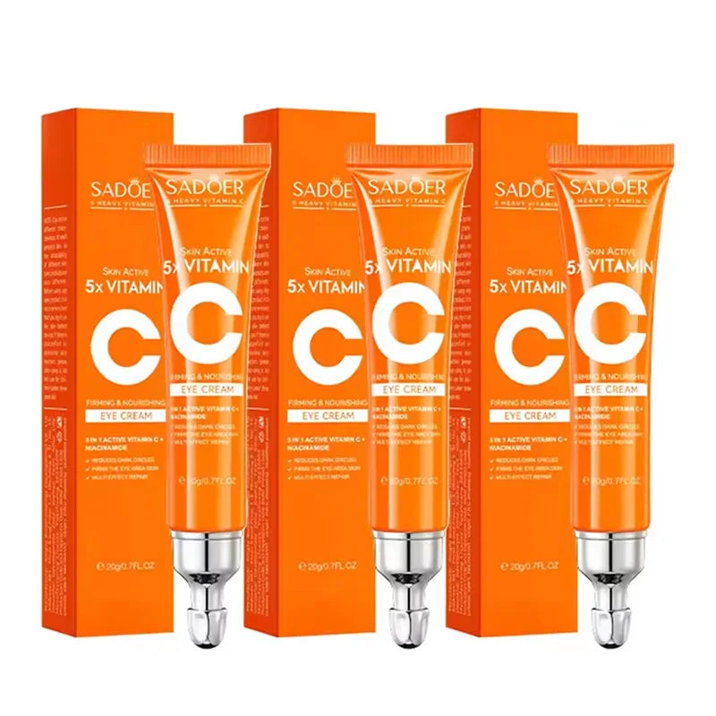 SADOER Vitamin C Eye Cream Anti Dark Circles Eyes Bags Remover Moisturizing Brightening Firming Skin Care Products for Eyes Beauty World Shop