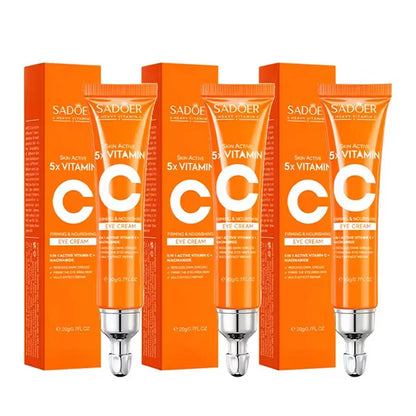 SADOER Vitamin C Eye Cream Anti Dark Circles Eyes Bags Remover Moisturizing Brightening Firming Skin Care Products for Eyes Beauty World Shop