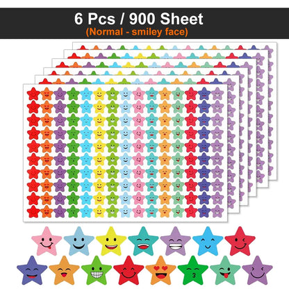 450-3000 Sheet Happy Face Stars Reward Sign Stickers Pack DIY Skateboard Suitcase Stationery Decals Decor Phone Laptop Gift Toys Beauty World Shop