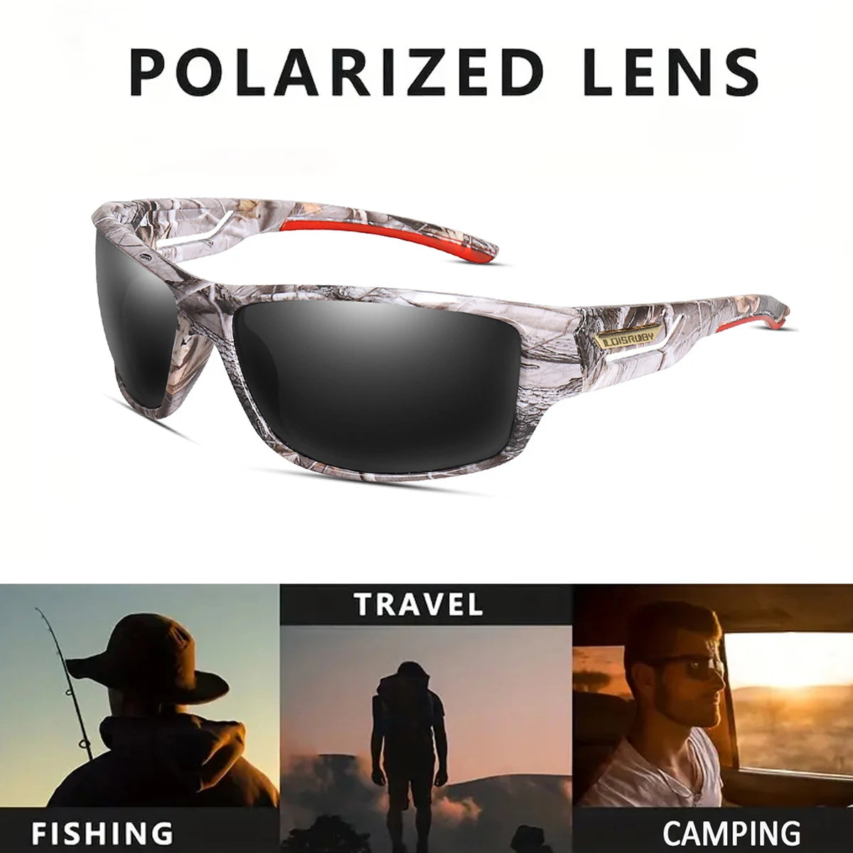 LOISRUBY Polarized Fishing Sunglasses Men Camouflage Driving Outdoor Sports Cycling Running Goggles UV400 Tackle Eyewear Beauty World Shop