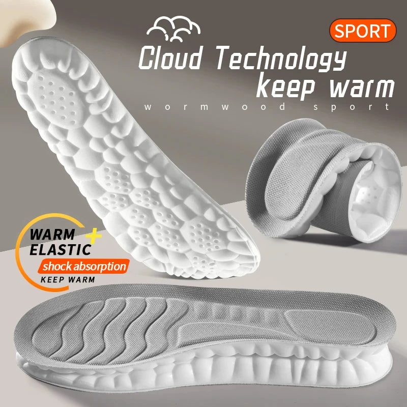 4D Cloud Technology Sports Insoles for Shoes PU Sole Soft Breathable Shock Absorption Cushion Running Orthopedic Care Insoles Beauty World Shop