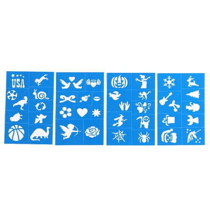 Halloween Face Kids Tattoos Templates Painted Stencils Glitter Airbrush Child Face Paint Tattoos Stencil (Random Patterns) Beauty World Shop