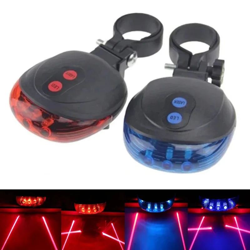 Bicycle Bike LED Lights 2 Lasers 5 LED Waterproof Cycling Taillight Safety Warning Taillight MTB Bike Rear Tail Lights Beauty World Shop