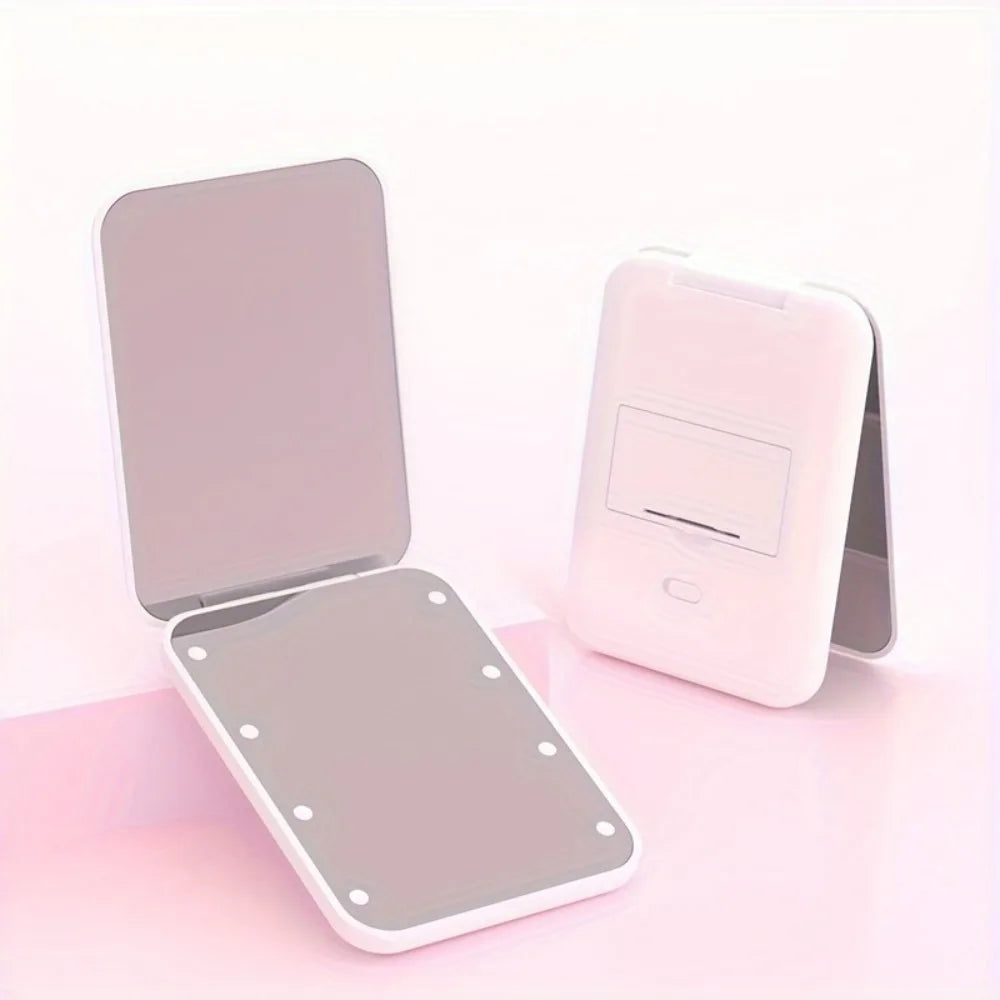 Mini Handheld Makeup Compact Folding Travel Portable With Led Light Makeup Pocket Mirror 8 Leds for Gifts Beauty World Shop