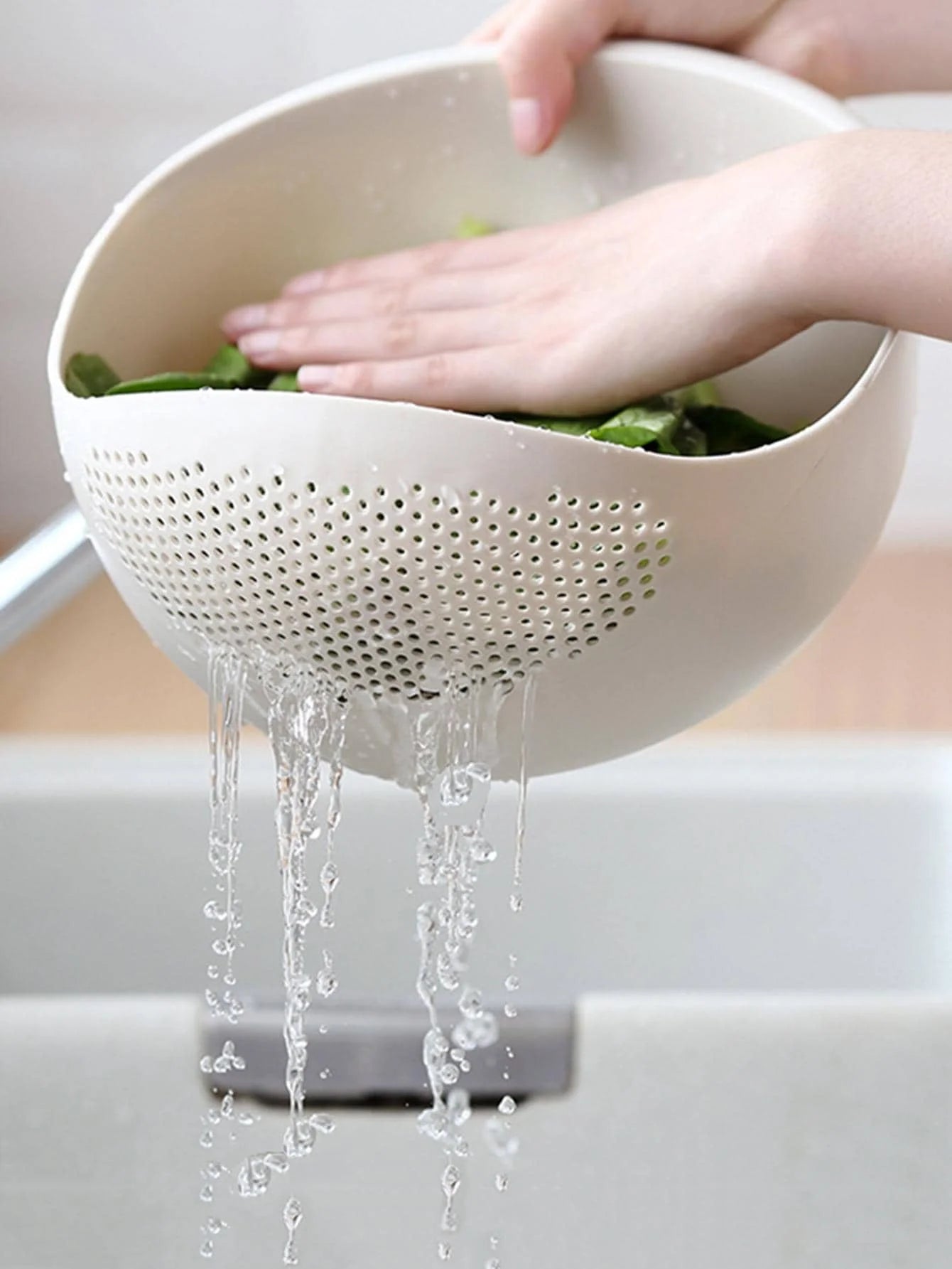 1/3pcs- Colander Rice Bowl Drain Basket Fruit Bowl Washing Drain Basket with Handle Washing Basket Home Kitchen Organizer Beauty World Shop
