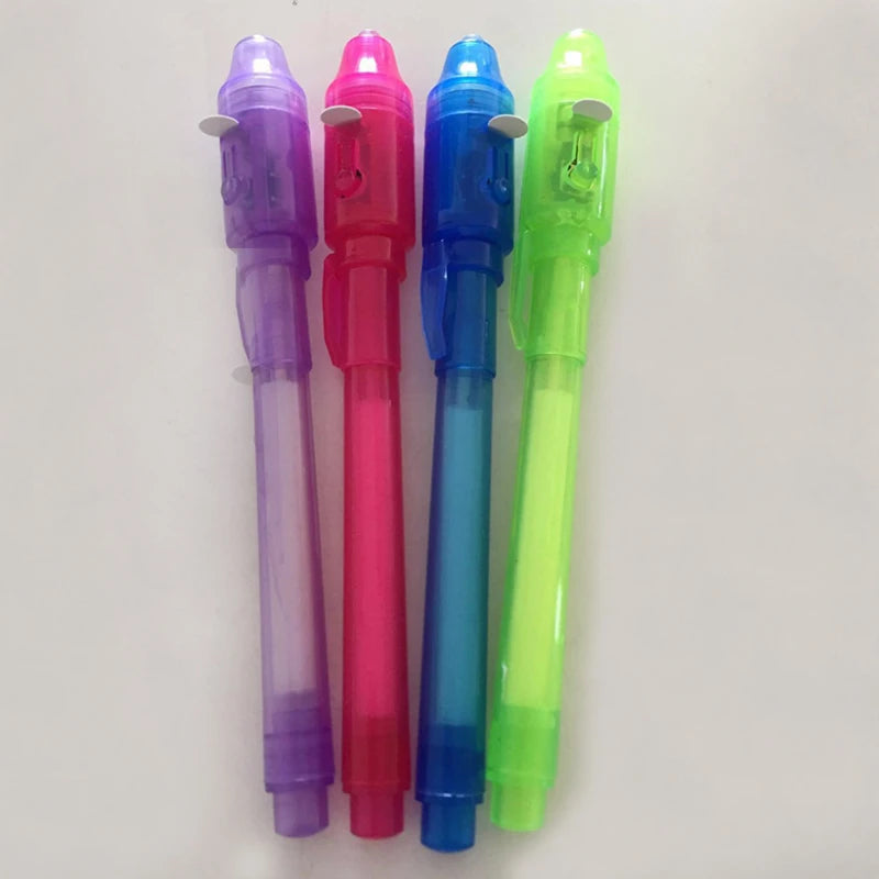 1/4Pcs Invisible Ink Pen Spy Pen with UV Light, Magic Marker for Secret Message,Treasure Box Prizes,Kids Party Favors,Toys Gift Beauty Fashion