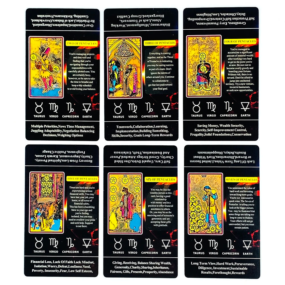 Tarot Cards For Beginners With Meaning On Them, 78pcs-Cards Fortune Telling Game Family Party Entertainment Cards Game Beauty World Shop