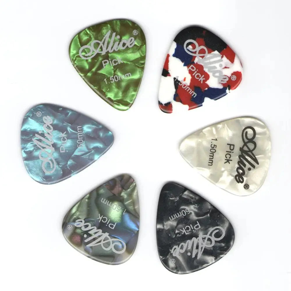 Alice Guitar Picks 6pcs Celluloid Mediator Thickness 0.46 0.71 0.81 0.96 1.20 1.50mm Electric Acoustic Guitar Accessories Beauty World Shop