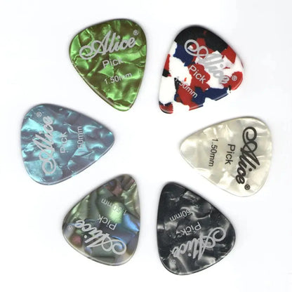 Alice Guitar Picks 6pcs Celluloid Mediator Thickness 0.46 0.71 0.81 0.96 1.20 1.50mm Electric Acoustic Guitar Accessories Beauty World Shop