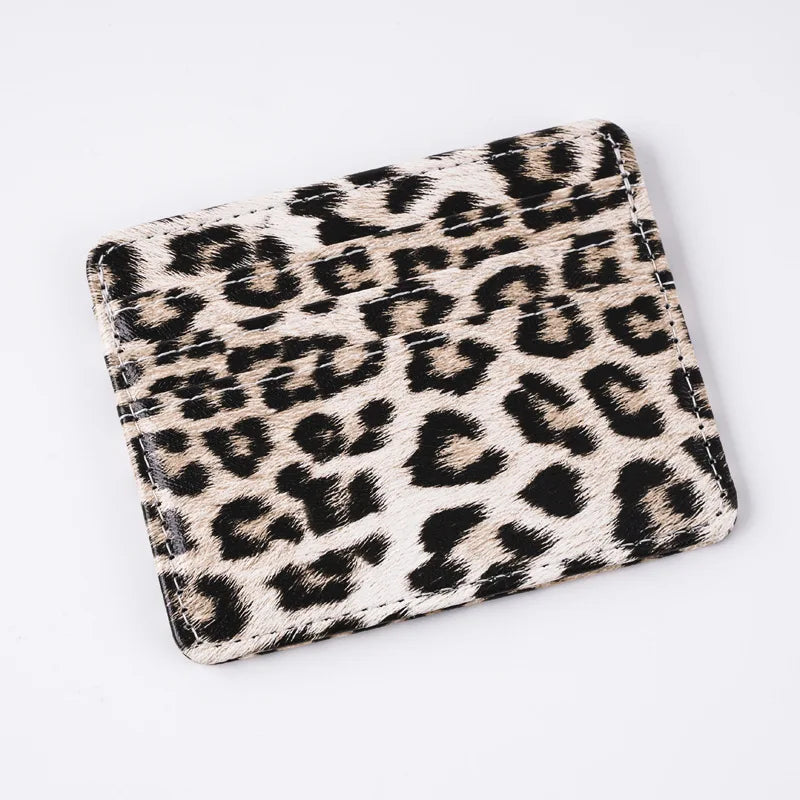 Unisex Fashion Leopard Print Card Wallet Bags PU Leather Business Id Credit Card Holder Case Bank Bus Card Cover Purse Beauty World Shop