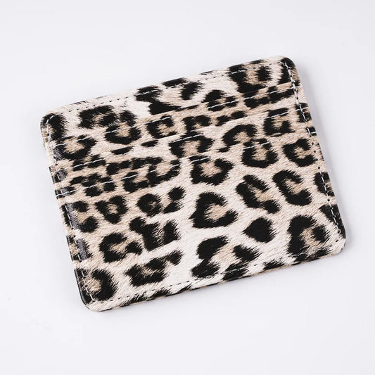 Unisex Fashion Leopard Print Card Wallet Bags PU Leather Business Id Credit Card Holder Case Bank Bus Card Cover Purse Beauty World Shop