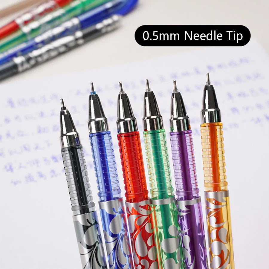 36pcs/set 6 Colors Neutral Erasable Pen,Blue/black/red/green/orange/purple Ink Writing Gel Pens Washable HandleSchool Stationery Beauty World Shop
