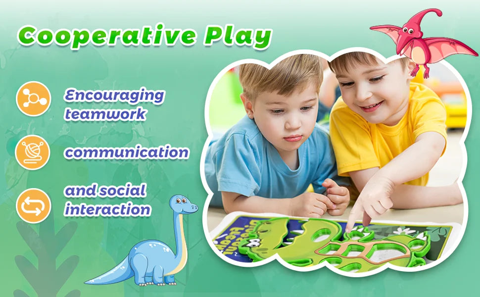 Dinosaur Operation Board Game for Kids Ages 3-8 with Tweezers and Fun Game Pieces, for 1 or More Players Beauty World Shop
