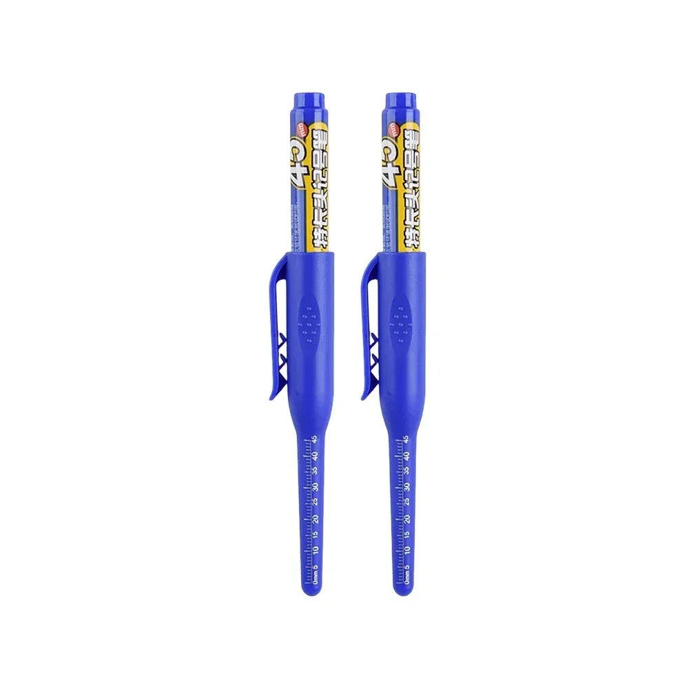 45mm Waterproof Deep Hole Marker Pens Long Nib Head Carpenter Pen Black/Blue/Red Ink for Multi-Purpose Woodworking Hand Tools Beauty World Shop