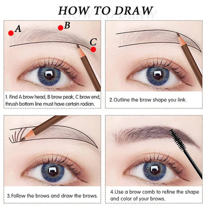 5pcs Professional Microblading Pencil Permanent Eyebrow Pencil Tattoo Waterproof Art Tint Makeup Eye Brow Pen Enhancers Cosmetic Beauty Trend Shop