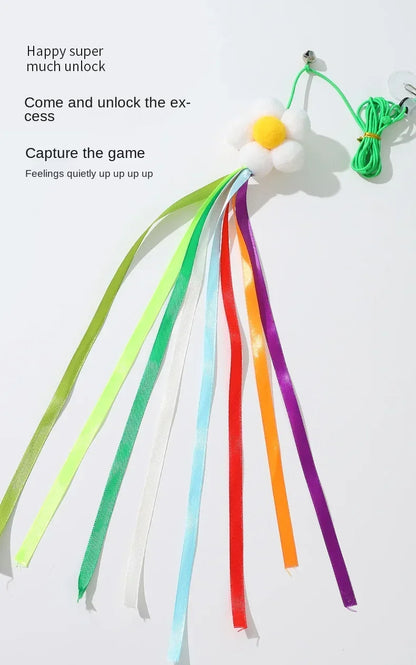 7pcs Random Cat Toy Swing Sticky Disc Elastic Hanging Door Teasing Cat Rope Long Rope Teasing Cat Cat Toy Cat Accessories