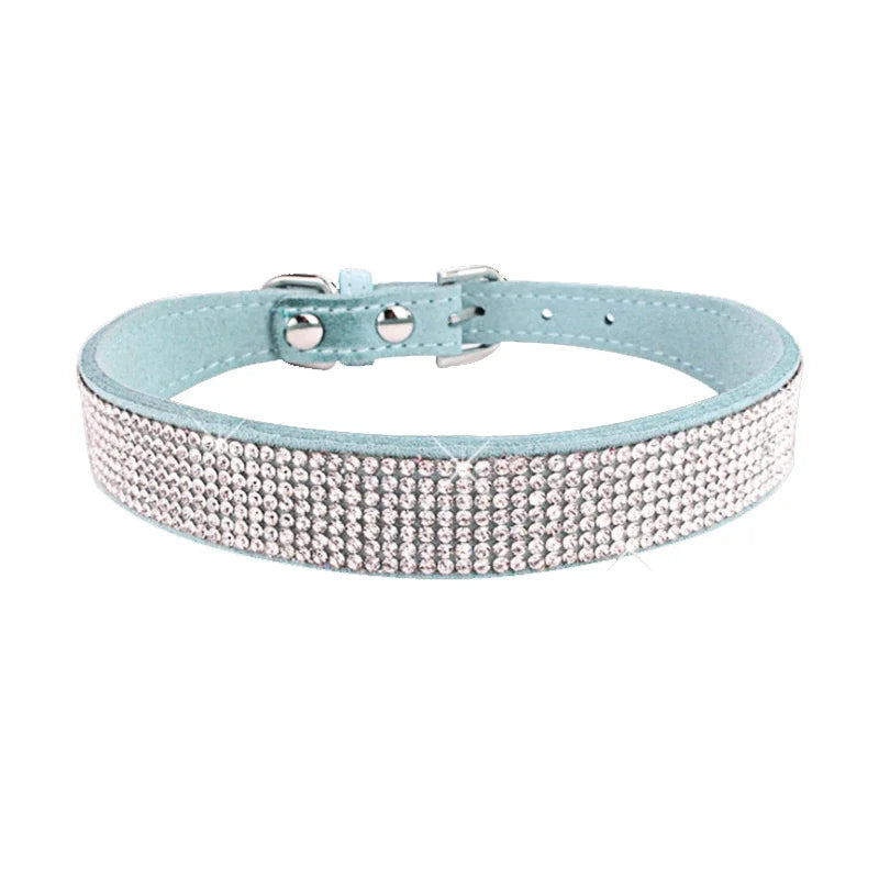 Dog Collar Crystal Glitter Rhinestone Pet Collars Zinc Alloy Buckle Collar For Small Medium Dogs Cats Chihuahua Pug Dog Collar Beauty World Shop
