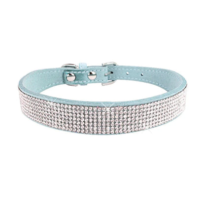Dog Collar Crystal Glitter Rhinestone Pet Collars Zinc Alloy Buckle Collar For Small Medium Dogs Cats Chihuahua Pug Dog Collar Beauty World Shop