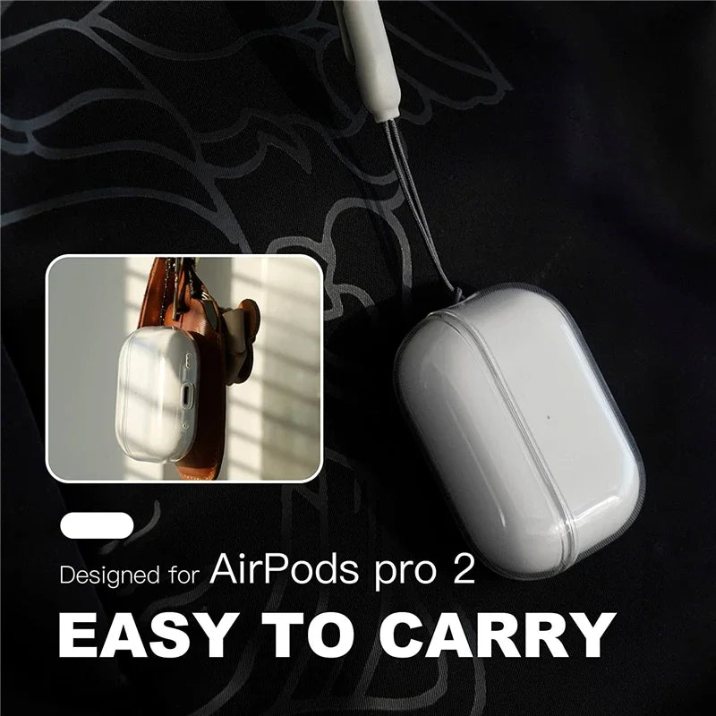 Clear Soft TPU Earphone Case with Lanyard Strap for Airpods Pro 2 3 2nd Generation Air Pods 4 3 1 3rd 2024 Gen Cover Accessories Beauty World Shop