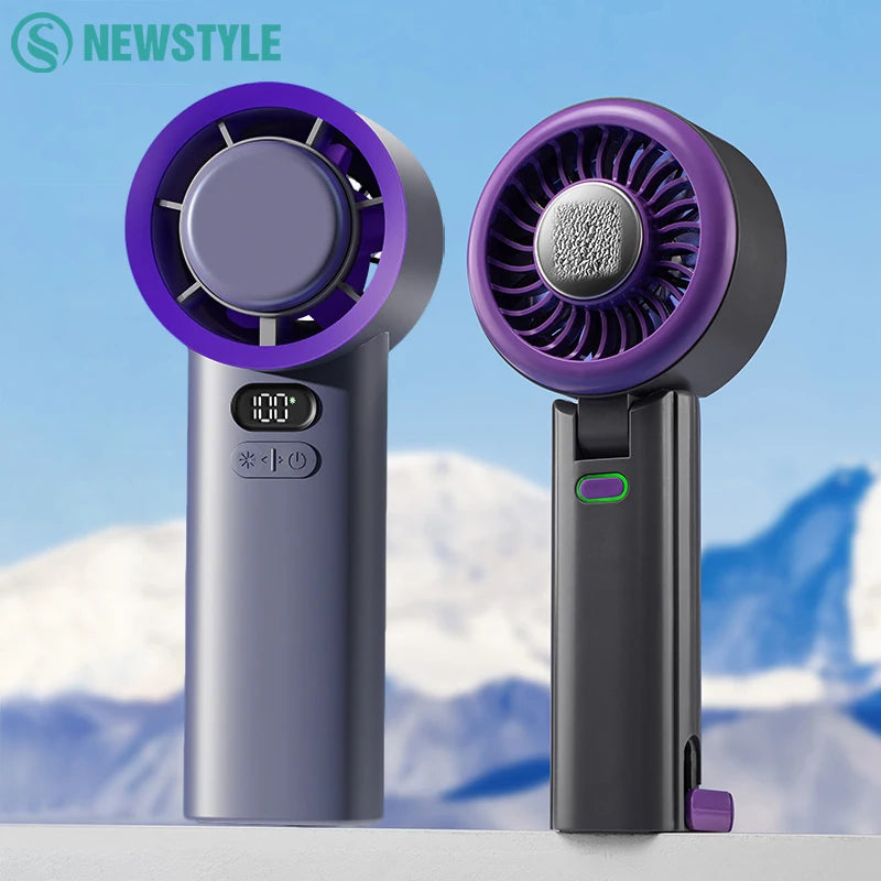 New Handheld Portable Fan 100 Wind Speeds Adjustable Refrigeration Mini Turbo Fan Long-lasting High Speed Cold Compress Fan