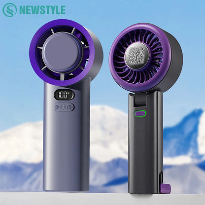 New Handheld Portable Fan 100 Wind Speeds Adjustable Refrigeration Mini Turbo Fan Long-lasting High Speed Cold Compress Fan