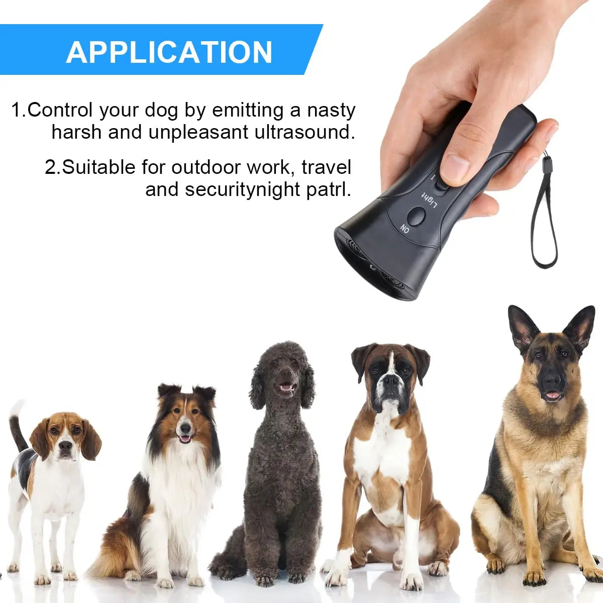 1Pcs Ultrasonic Dog Barking Deterrent Trainer with LED Light Stop Bark Control Device for Pets Training Beauty World Shop