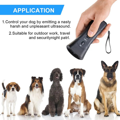 1Pcs Ultrasonic Dog Barking Deterrent Trainer with LED Light Stop Bark Control Device for Pets Training Beauty World Shop