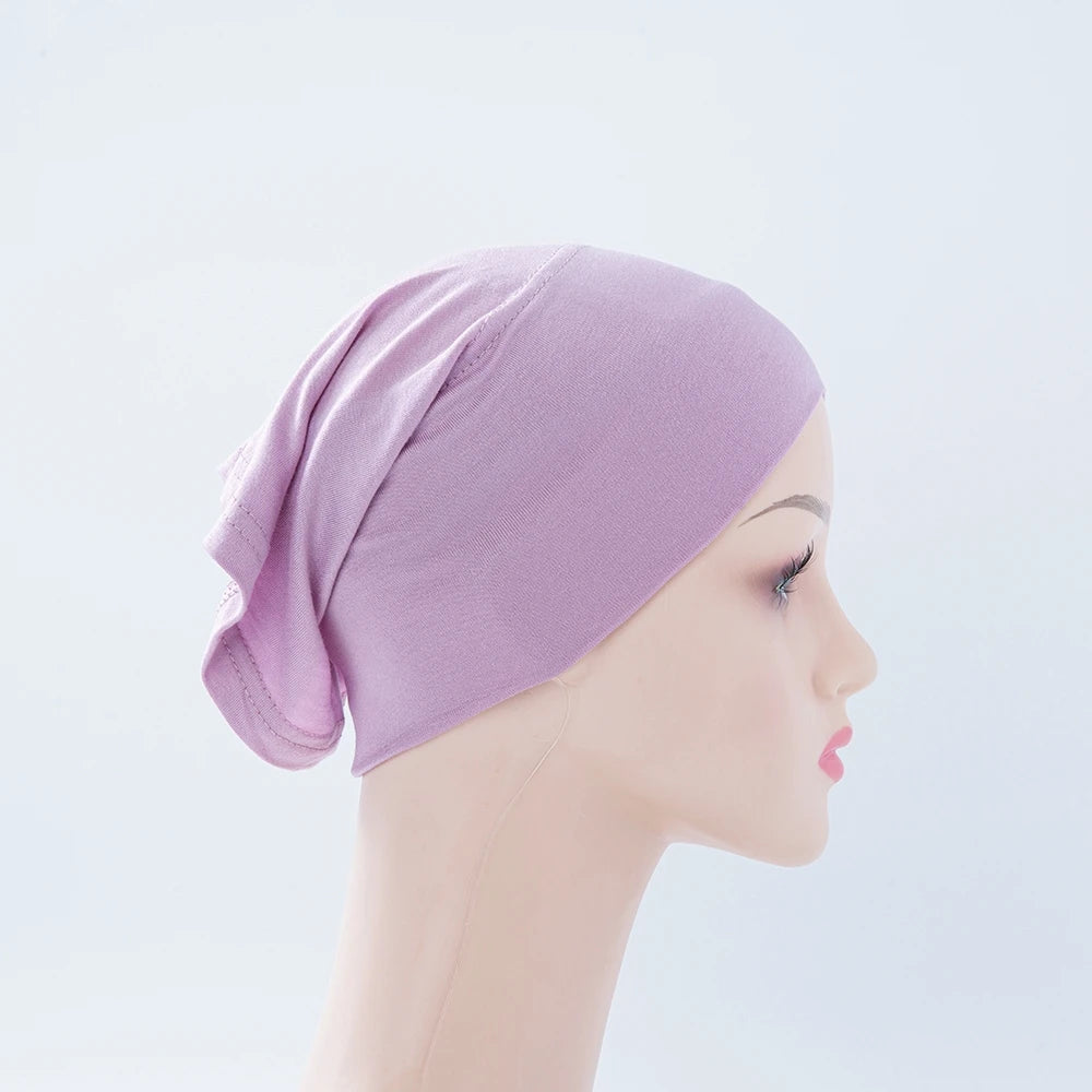 56colors Fashion Women Inner Hijab Tube Muslim Cap Bonnet Plain Islamic Underscarf Bamboo Jersey Undercaps Beauty World Shop