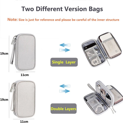Data Cable Storage Bag Waterproof Portable Carry Case  Storage Bag Travel Organizer Bag for Cable Cord USB Charger Beauty World Shop