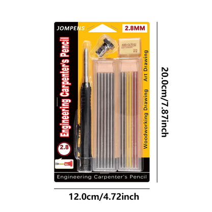 Solid Carpenter Pencil Set Deep Hole Marking Tool Pen Built In Pencil Sharpener Carpenter Lead Core Automatic Pencil Drawing Pen Beauty World Shop