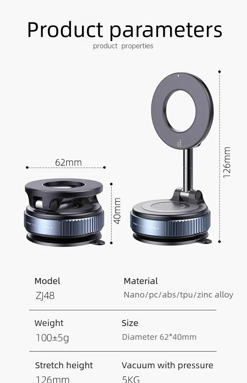 MagSafe Car Phone Mount, Ultra-Stable Magnetic Holder, 360° Rotation for IPhone Android Sleek Minimalist Dashboard Stand Beauty World Shop