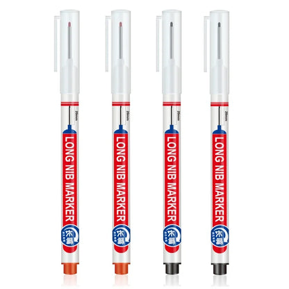 4Pcs/Set 20mm Deep Hole Long Nib Head Markers For Metal Perforating Pen Waterproof Bathroom Woodworking Decoration Multi-Purpose Beauty World Shop