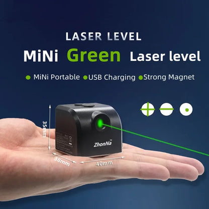 Powerful Laser Level Mini Horizontal And Vertical Cross Lines Super Green Portable Laser Level Location Line For USB Charge DIY Beauty World Shop