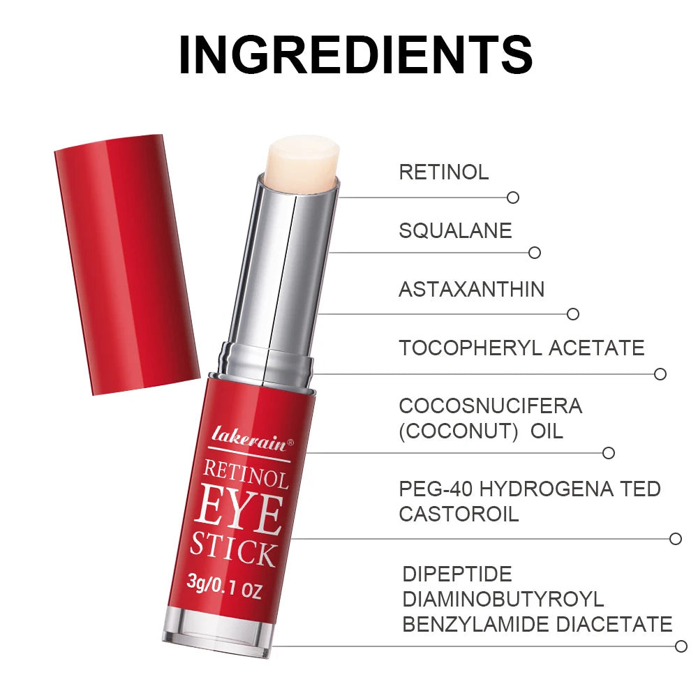 Lakerain Retinol Eye Cream Stick Moisturizing, firming Removing Eye Bags Lightening Lines And Smoothing Dark Circles Eye Cream Beauty World Shop