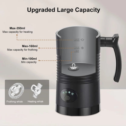 Electric Milk Frother Automatic Rotary Foamer for Coffee Cappuccino Latte 4 in 1 Hot and Cold Foam Maker Milk Frother Foamer Beauty World Shop