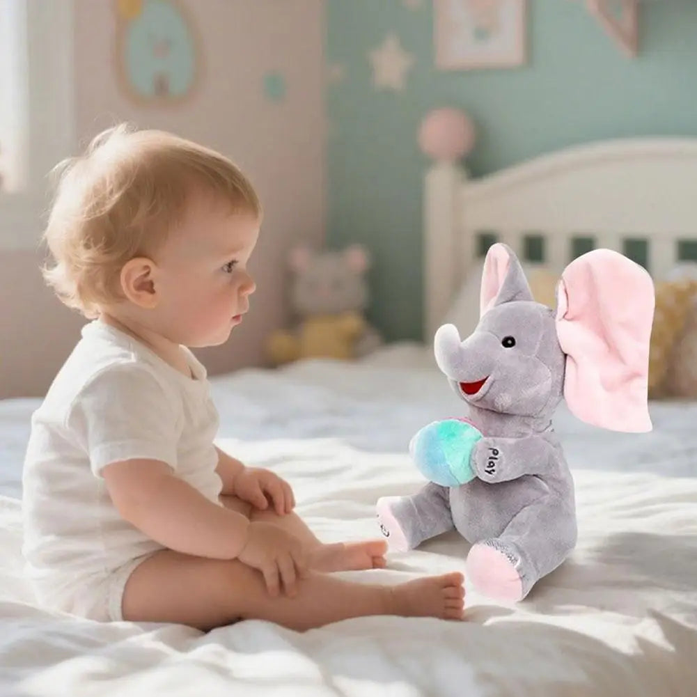 Hide-And-Seek Elephant Plush Toy Baby Interactive Singing Musical Toy For Soothing Children Head Up Training Toys Children Gift Beauty World Shop