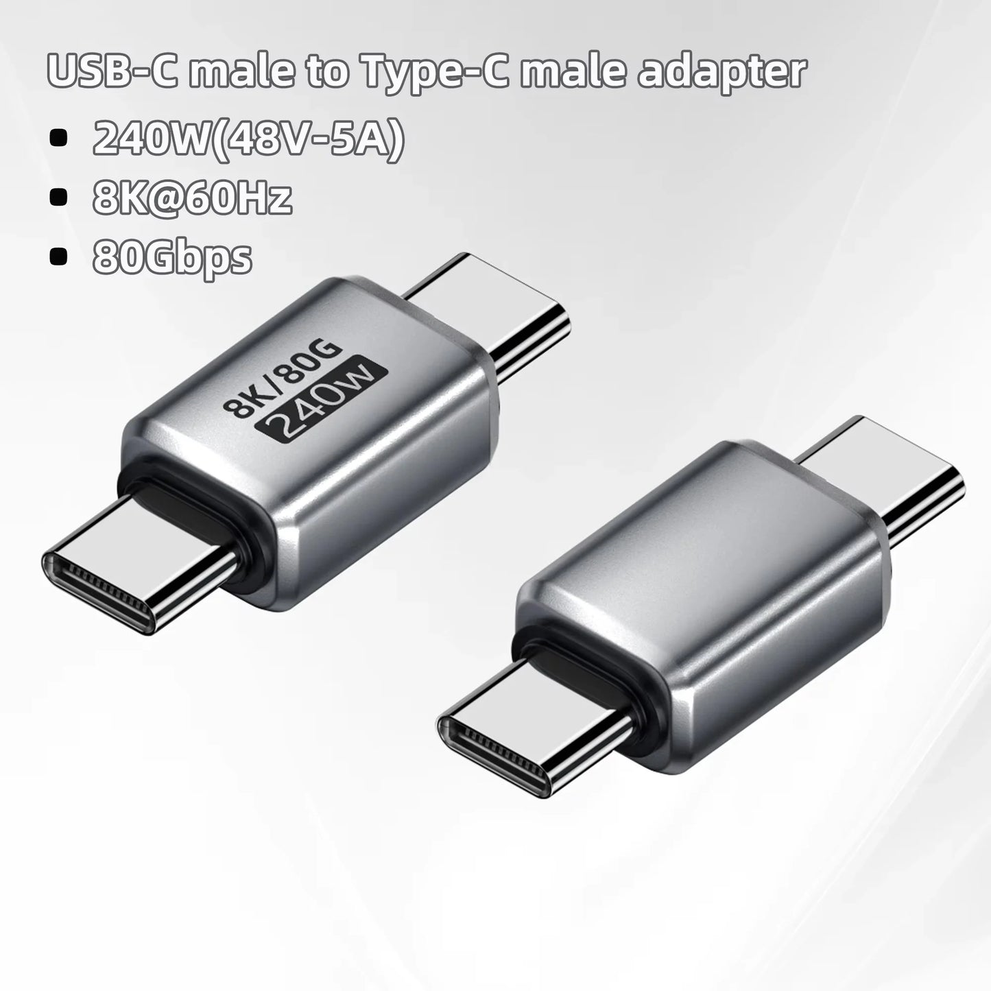 USB4.0 PD240W 8K60Hz Charger Connector for  80Gbps High Speed USB C OTG U-Shape Straight Angle dapter For Macbook iphnoe15/16