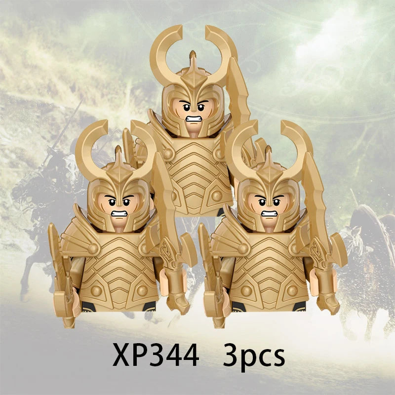 3pcs Lord Rings Elves Orcs Army Dwarf Rohan Mini Action Toy Figures Building Blocks Assembly Toys for Kids Birthday Gift Beauty World Shop