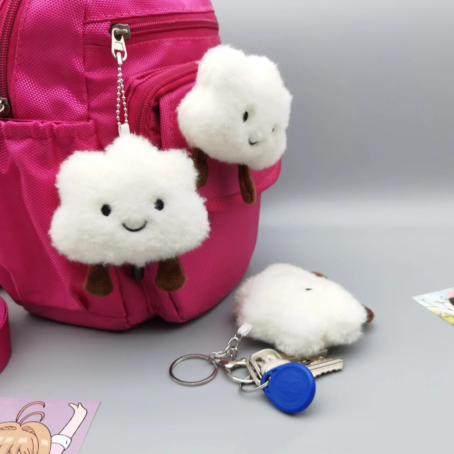 10Pcs/Set Lovely Plush White Cloud Keychain Pendant Toys Wholesale Price Beauty World Shop