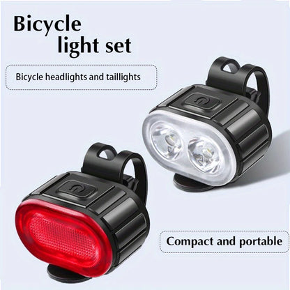 USB Rechargeable Bicycle Lights Bike Safety Warning Lamp Outdoor Waterproof Cycling Flashlight For Mountain And Road Bikes Beauty World Shop