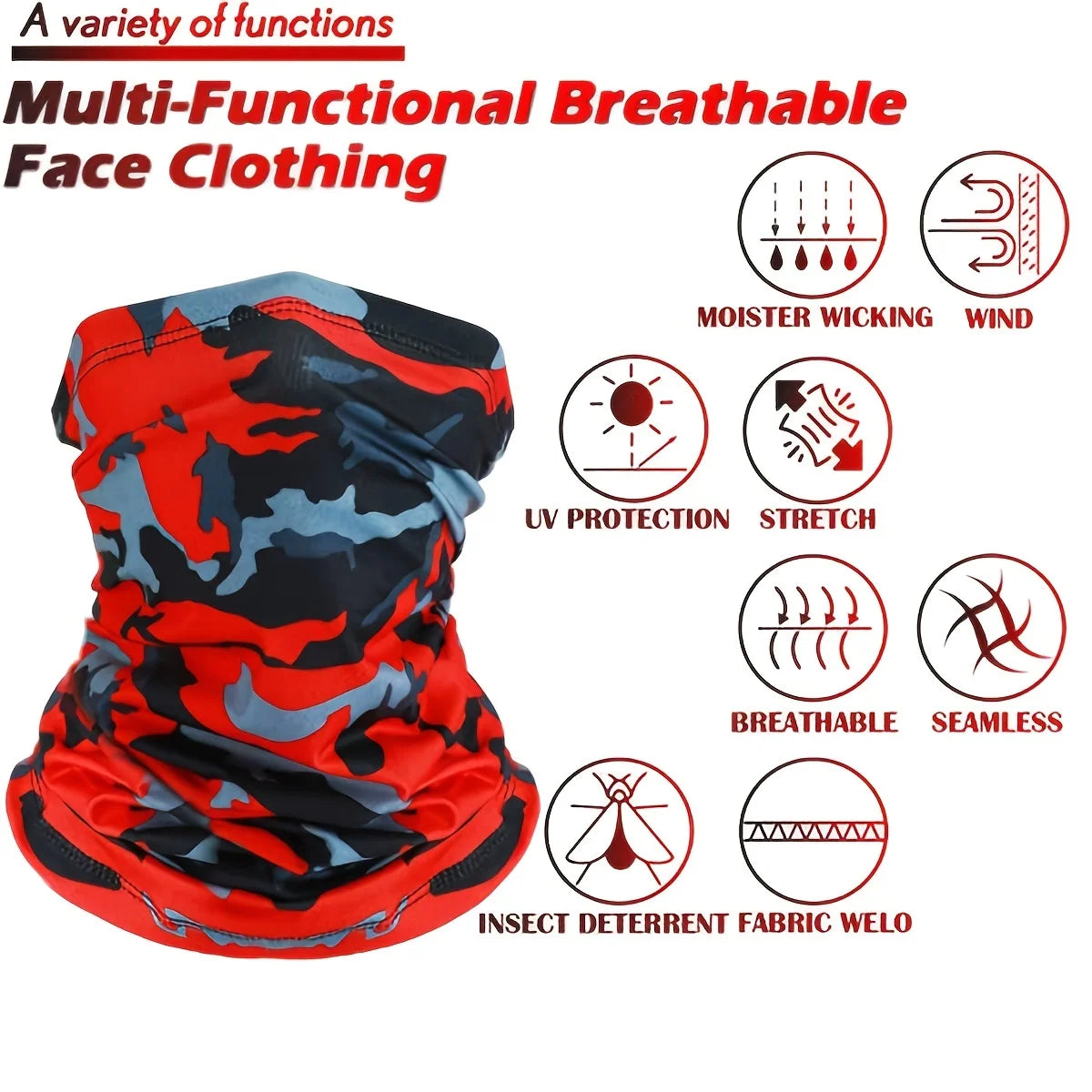 Outdoor UV Protection bandana Scarf Neck Warmer Multifunctional Fishing Hiking Cycling Face Head Wrap Cover Bandana Headband Cap Beauty World Shop