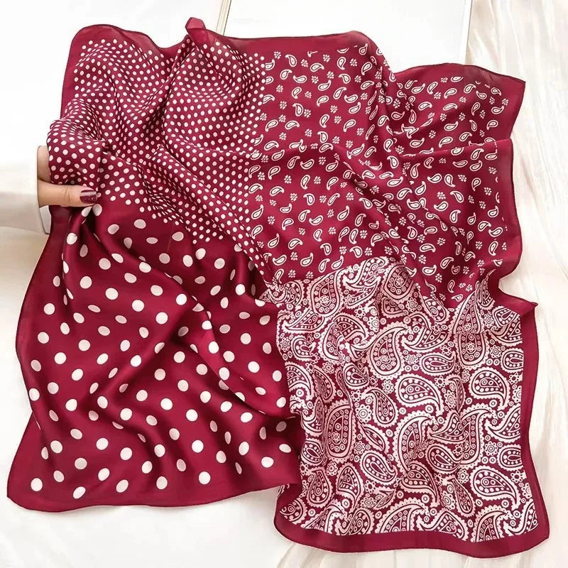New Fashion Silk Scarf Neckerchief Women's Silk Square Scarf Purse Luxury Scarf for Women Designer Silk Headscarf Beauty World Shop