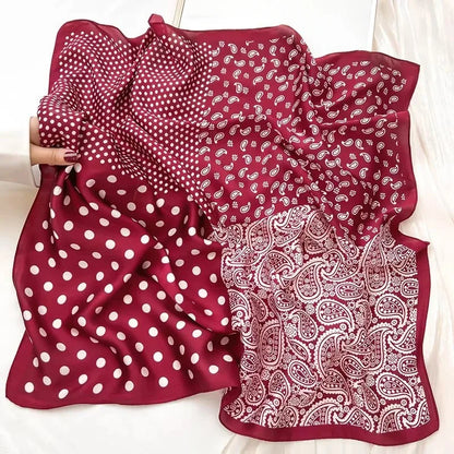 New Fashion Silk Scarf Neckerchief Women's Silk Square Scarf Purse Luxury Scarf for Women Designer Silk Headscarf Beauty World Shop