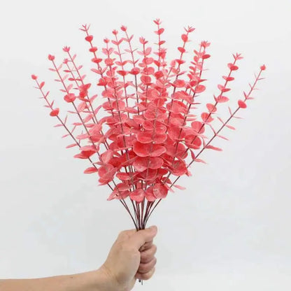 10/20pcs Artificial Plants Eucalyptus Leaves Fake Plants Vase Home Table Party Wedding Bridal Bouquet Decorations Outdoor Garden Beauty World Shop