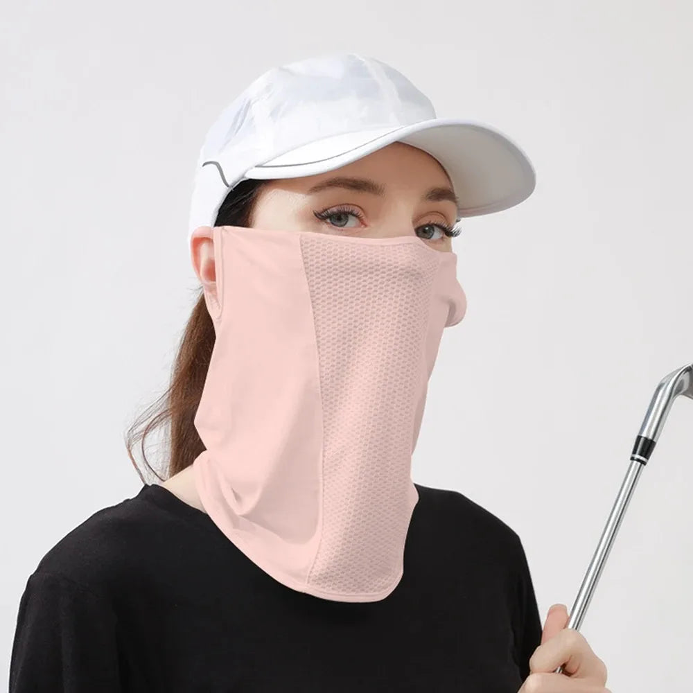 Unisex UV Protection Outdoor Neck Wrap Cover Sports Sun Proof Bib Ice Silk Mask Face Cover Neck Wrap Cover Sunscreen Face Scarf Beauty World Shop