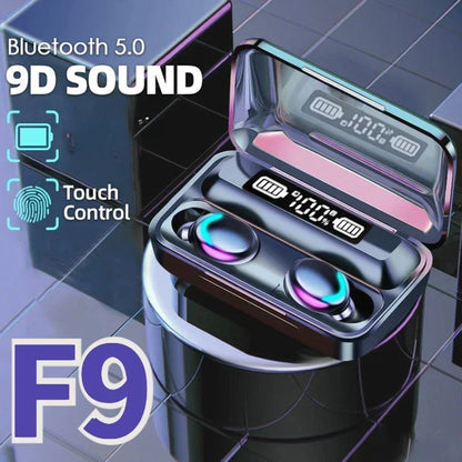 F9 Bluetooth Headphones 9D Stereo High Bass Sport Earphones Touch Control TWS Wireless Earbuds Waterproof Handsfree Headset Beauty World Shop